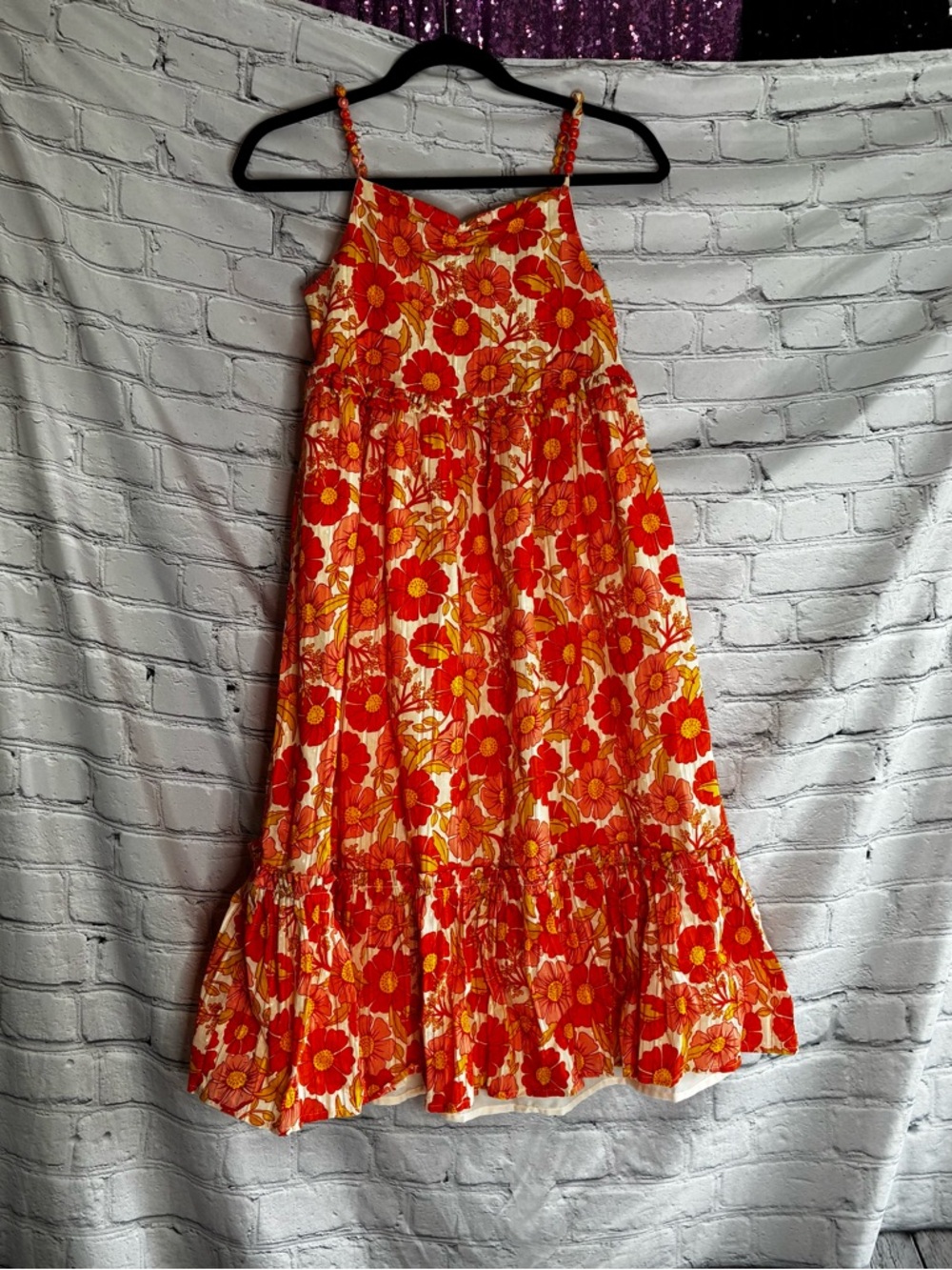 Isaac Mizrahi New York Girls Retro Boho CottageCore Floral Groovy Sundress Sz 14